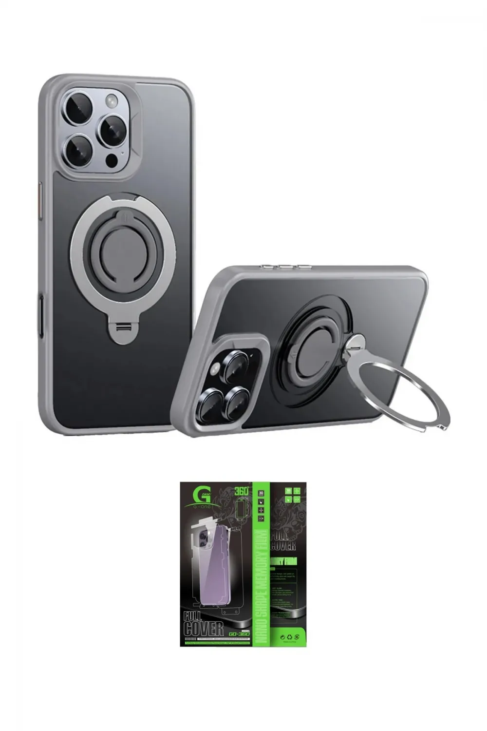 ieg™ iPhone 16 Pro Max Kılıf Zirve Çizgi Prime - Şeffaf 360 Full Body Arka Koruyucu