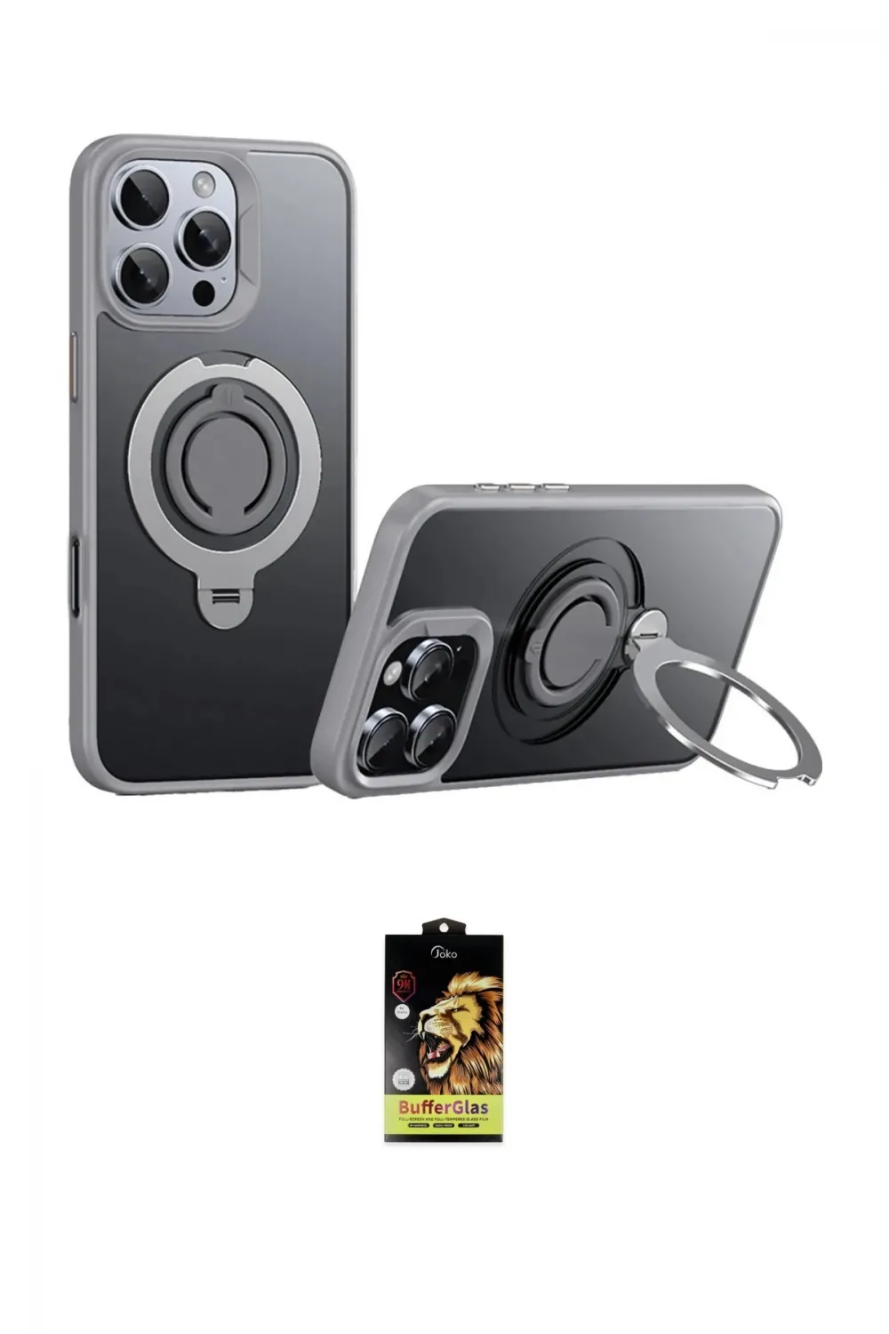 ieg™ iPhone 16 Pro Max Kılıf Zirve Çizgi Prime - Siyah Buffer Cam Ekran Koruyucu