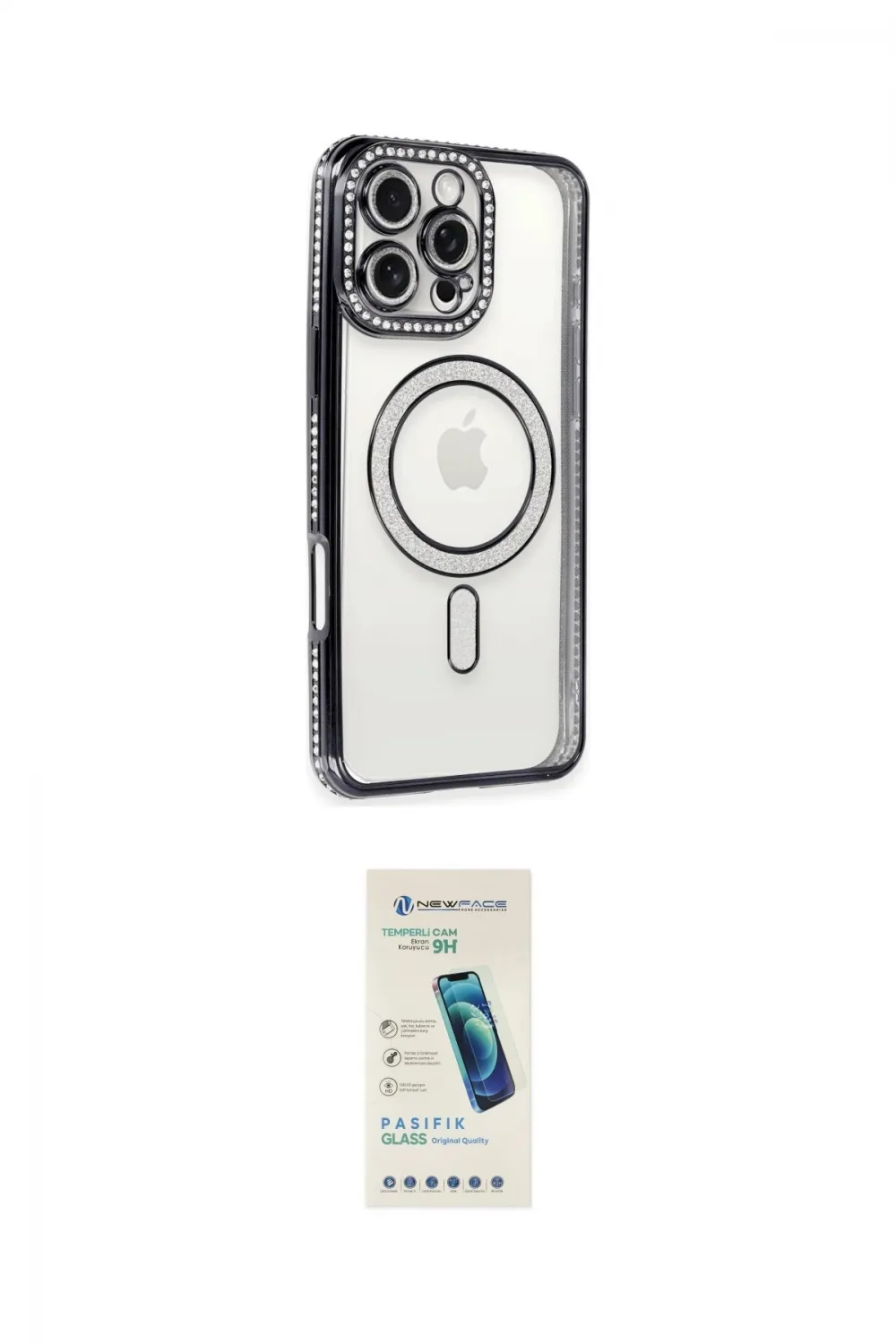 ieg™ iPhone 16 Pro Max Kılıf Zirve Doku Prime - Şeffaf Pasifik Cam Ekran Koruyucu