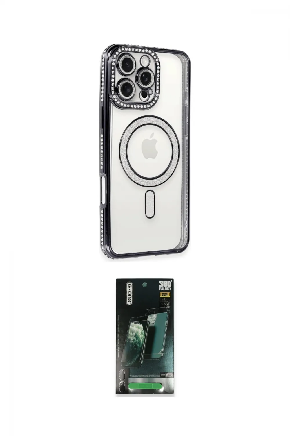 ieg™ iPhone 16 Pro Max Kılıf Zirve Doku Prime - Siyah 360 Mat Full Body Arka Koruyucu