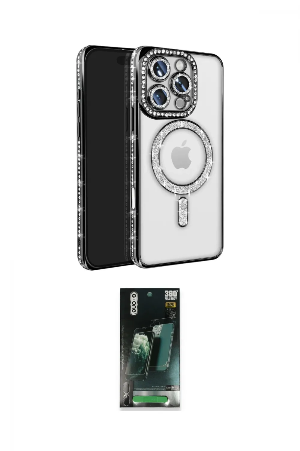 ieg™ iPhone 16 Pro Max Kılıf Zirve Doku Prime - Siyah 360 Mat Full Body Arka Koruyucu