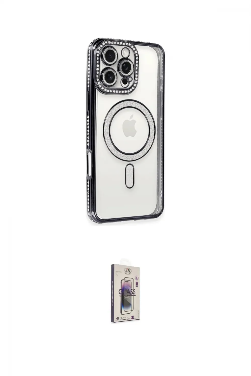 ieg™ iPhone 16 Pro Max Kılıf Zirve Doku Prime - Siyah Bilvis 3D Cam Ekran Koruyucu