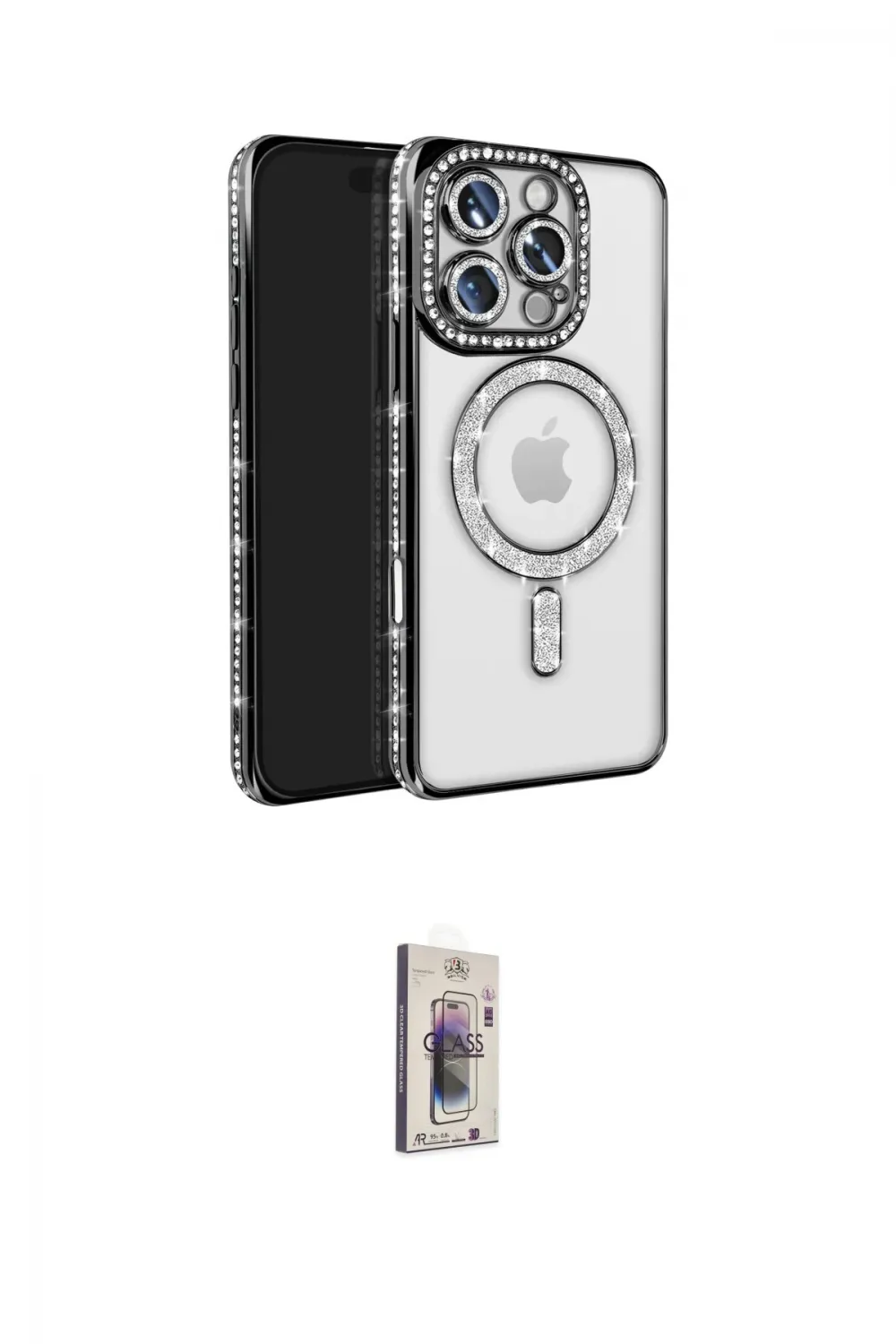 ieg™ iPhone 16 Pro Max Kılıf Zirve Doku Prime - Siyah Bilvis 3D Cam Ekran Koruyucu