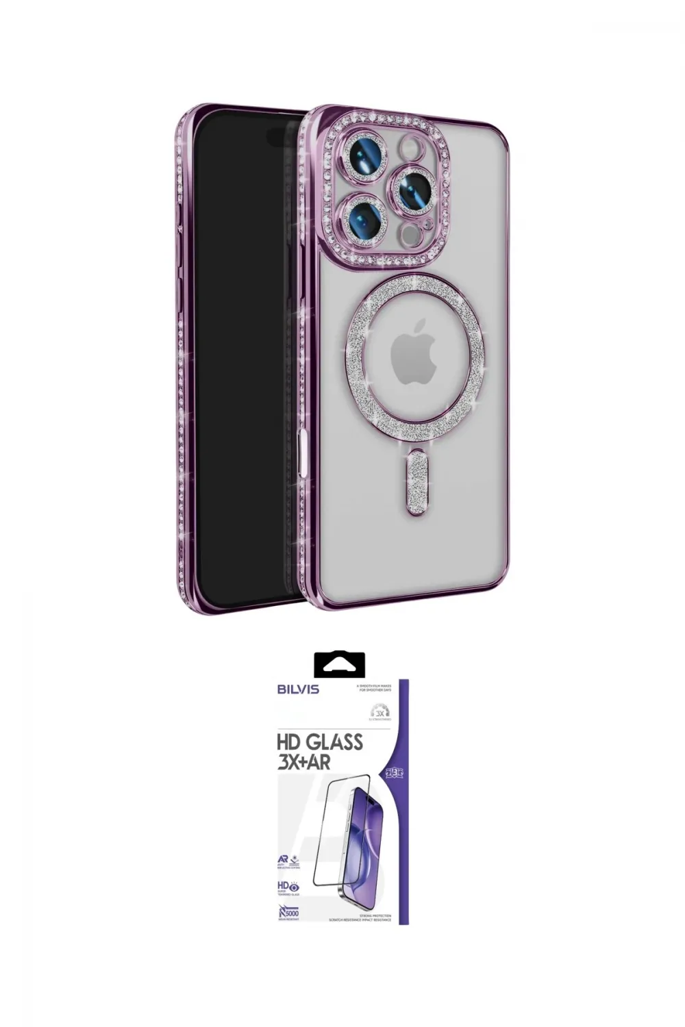 ieg™ iPhone 16 Pro Max Kılıf Zirve Doku Prime - Siyah Bilvis 3X AR HD Cam Ekran Koruyucu
