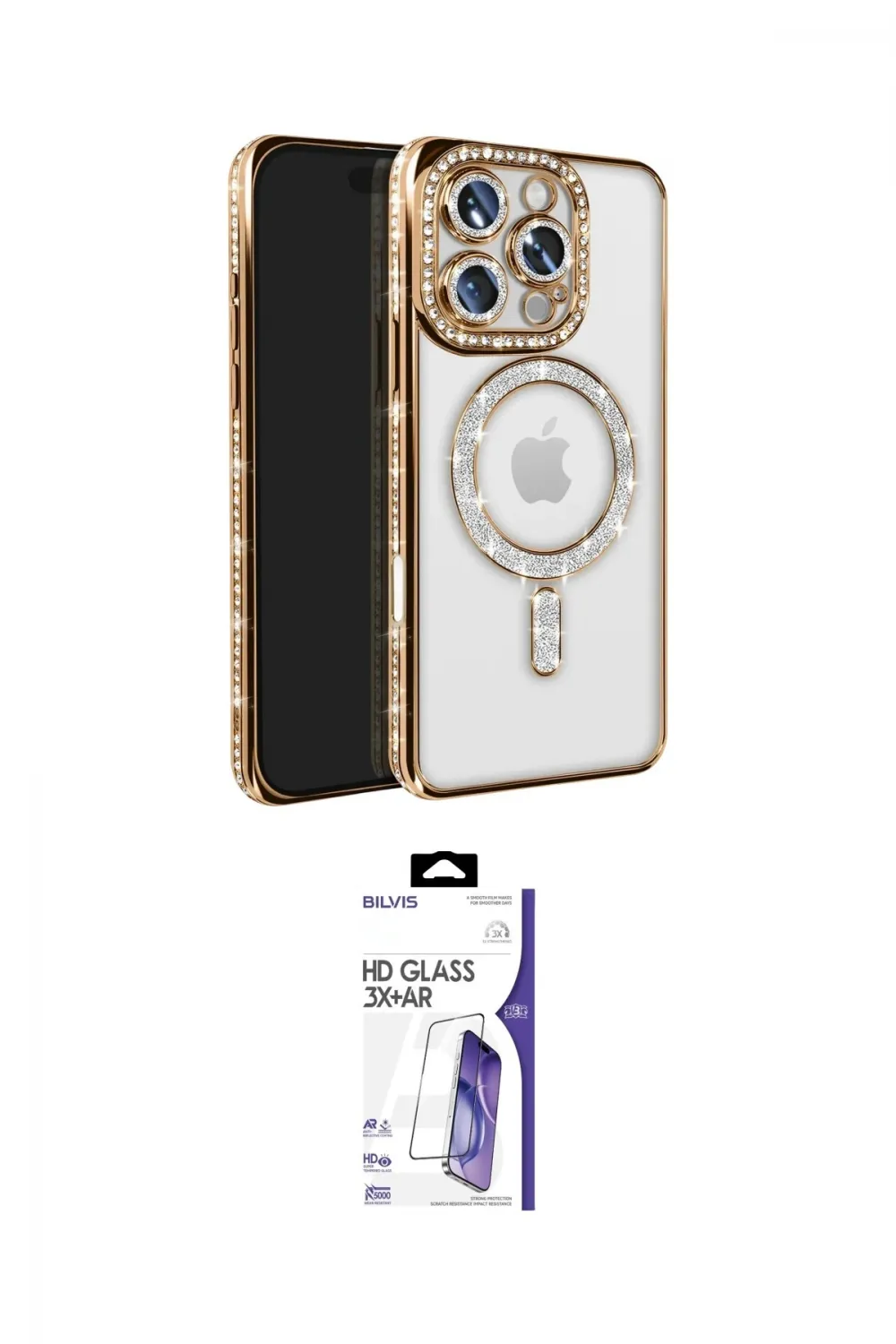 ieg™ iPhone 16 Pro Max Kılıf Zirve Doku Prime - Siyah Bilvis 3X AR HD Cam Ekran Koruyucu
