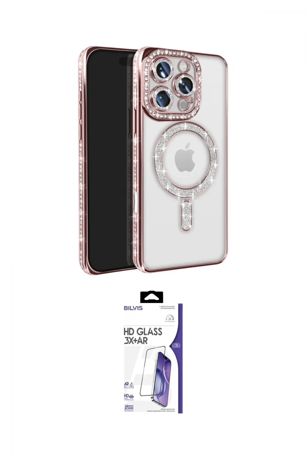 ieg™ iPhone 16 Pro Max Kılıf Zirve Doku Prime - Siyah Bilvis 3X AR HD Cam Ekran Koruyucu