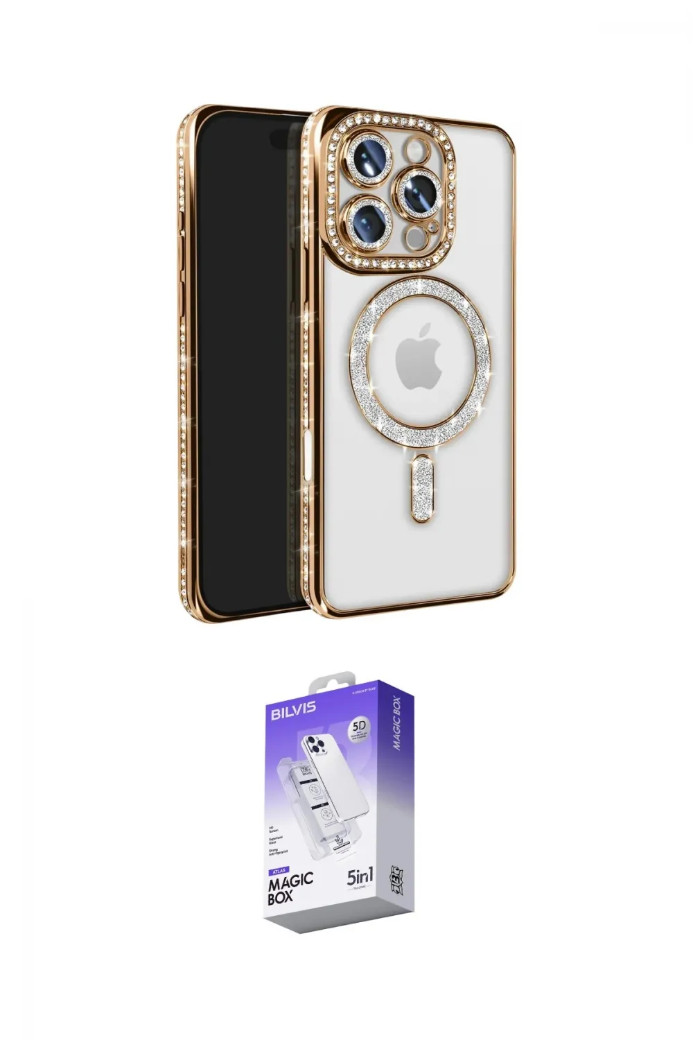 ieg™ iPhone 16 Pro Max Kılıf Zirve Doku Prime - Siyah Bilvis 5in1 3D Magic Cam Ekran Koruyucu