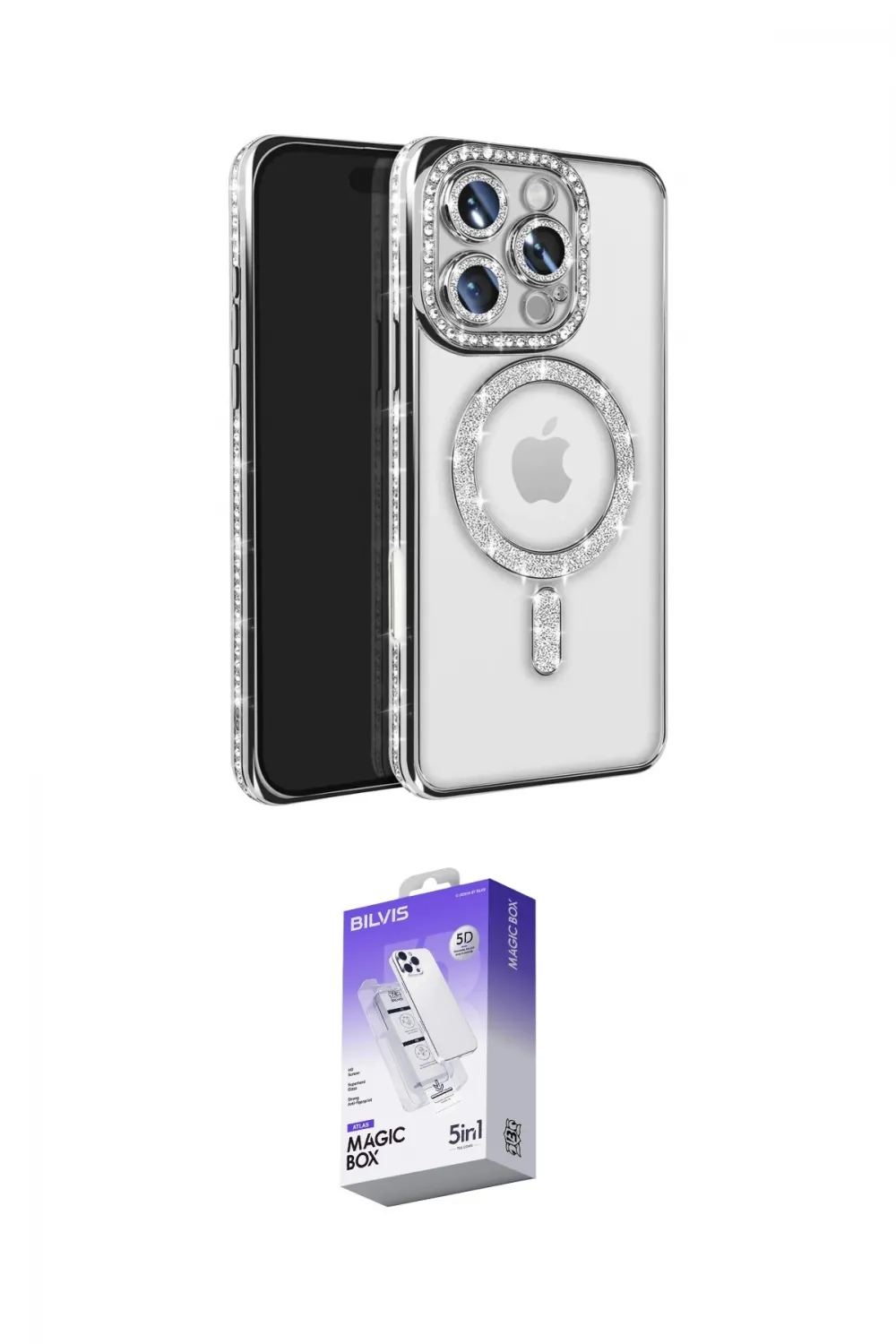 ieg™ iPhone 16 Pro Max Kılıf Zirve Doku Prime - Siyah Bilvis 5in1 3D Magic Cam Ekran Koruyucu