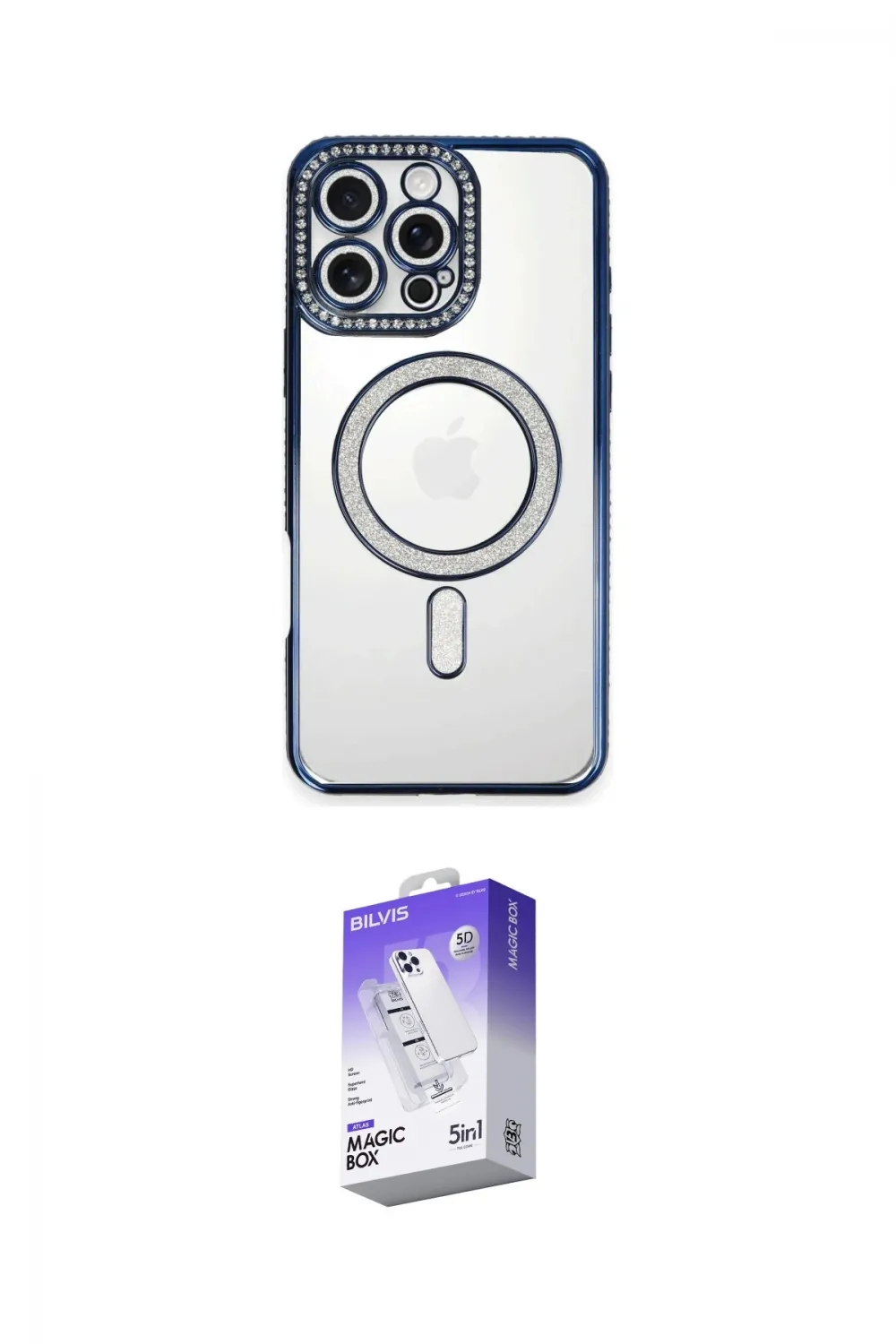 ieg™ iPhone 16 Pro Max Kılıf Zirve Doku Prime - Siyah Bilvis 5in1 3D Magic Cam Ekran Koruyucu