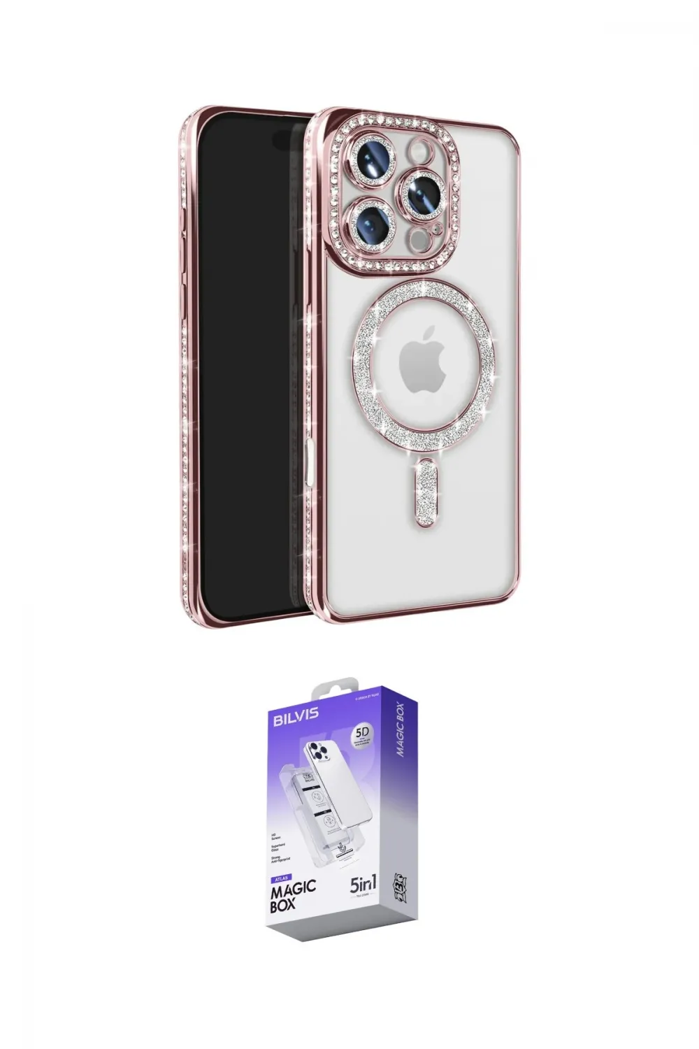 ieg™ iPhone 16 Pro Max Kılıf Zirve Doku Prime - Siyah Bilvis 5in1 3D Magic Cam Ekran Koruyucu