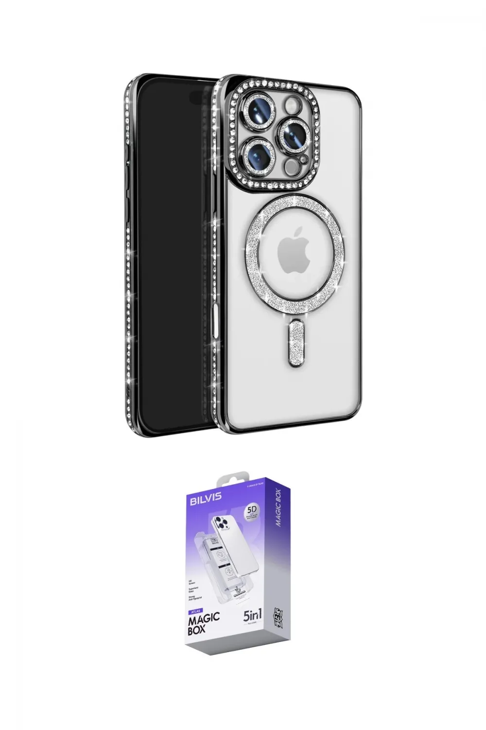 ieg™ iPhone 16 Pro Max Kılıf Zirve Doku Prime - Siyah Bilvis 5in1 3D Magic Cam Ekran Koruyucu