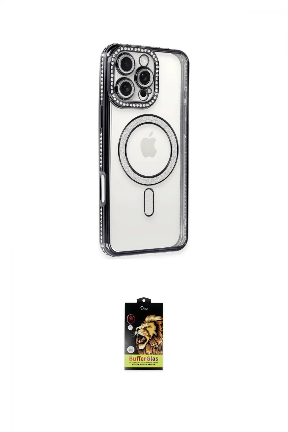 ieg™ iPhone 16 Pro Max Kılıf Zirve Doku Prime - Siyah Buffer Cam Ekran Koruyucu