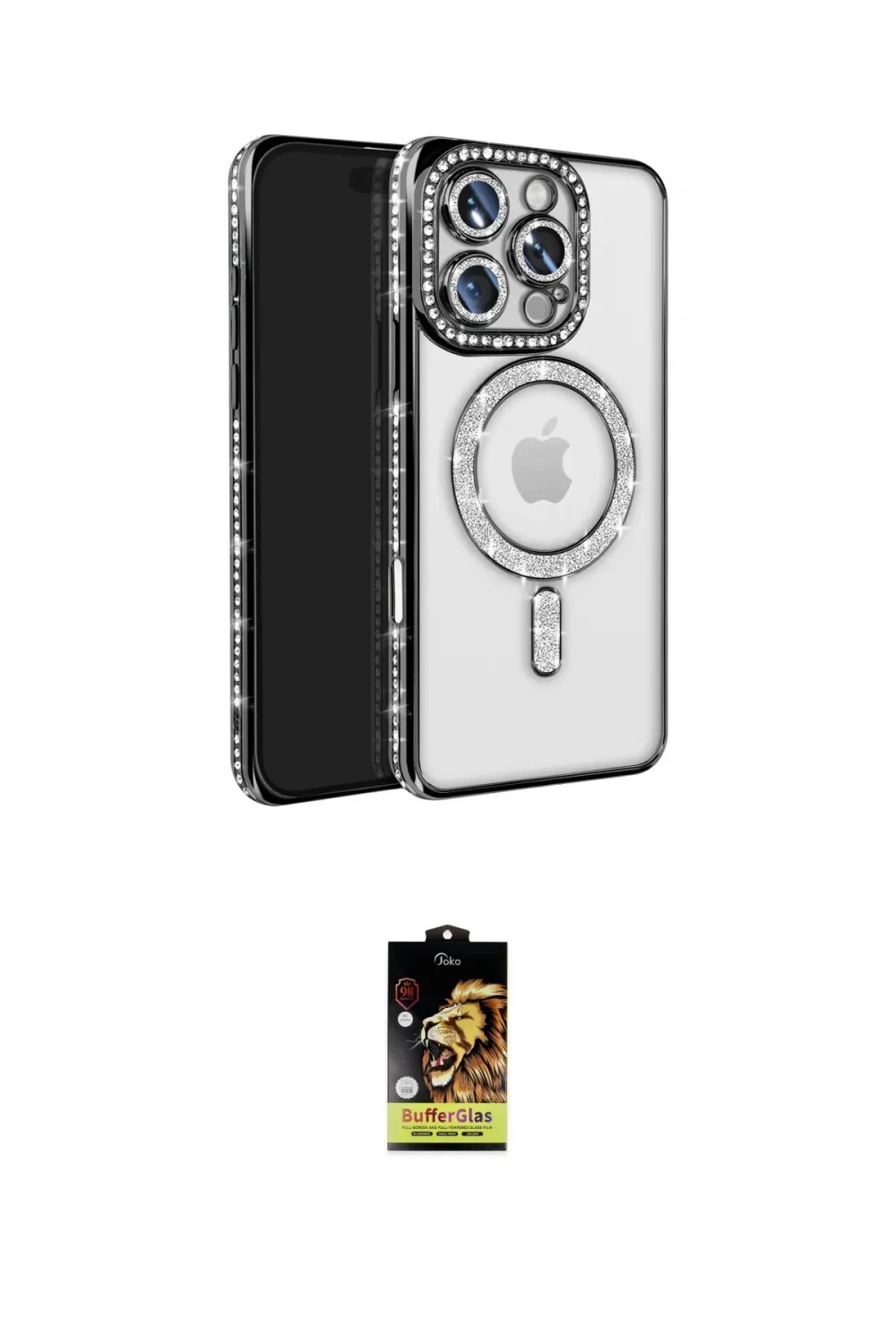 ieg™ iPhone 16 Pro Max Kılıf Zirve Doku Prime - Siyah Buffer Cam Ekran Koruyucu