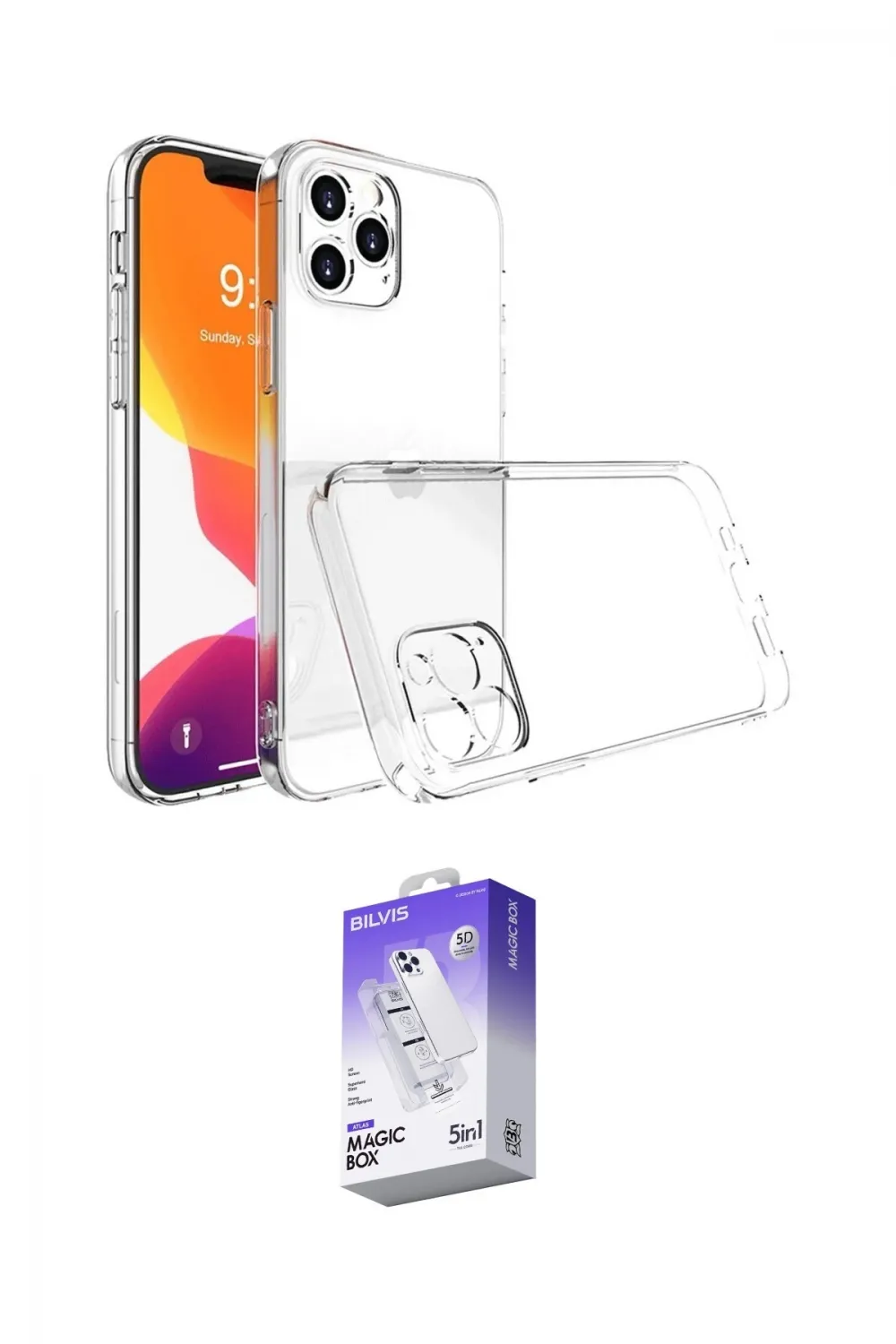 ieg™ iPhone 16 Pro Max Kılıf Zirve Doku - Siyah Bilvis 5in1 3D Magic Cam Ekran Koruyucu