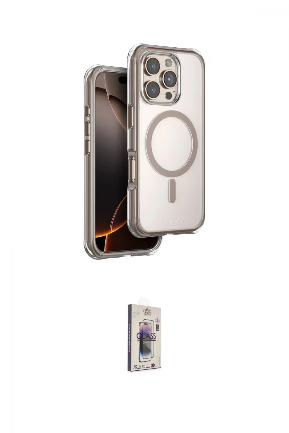 ieg™ iPhone 16 Pro Max Kılıf Zirve Klasik Prime - Siyah Bilvis 3D Cam Ekran Koruyucu