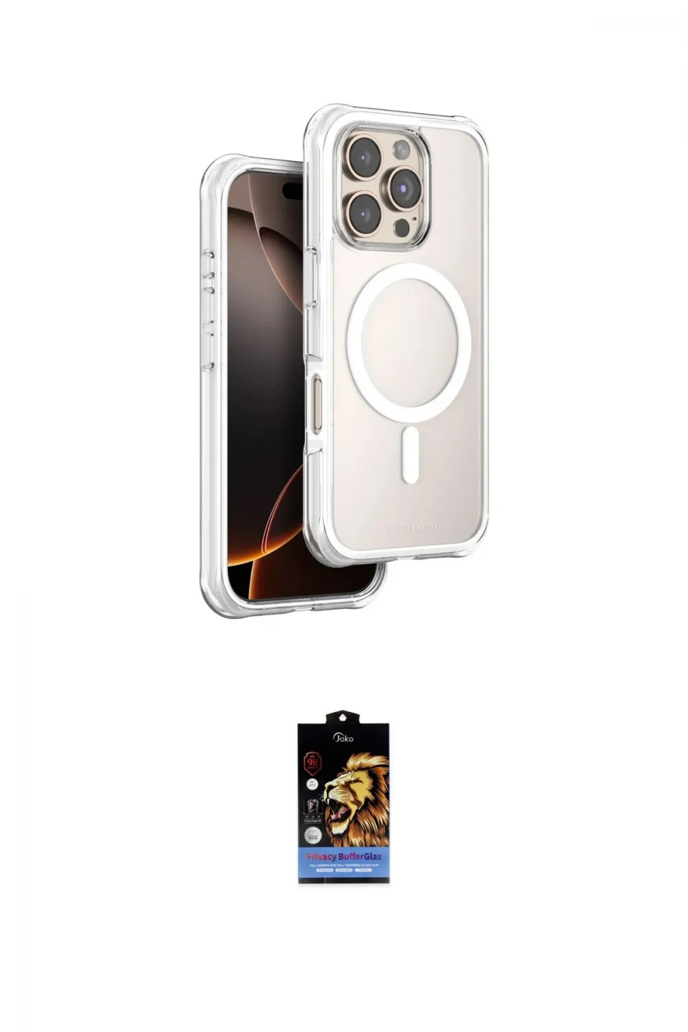ieg™ iPhone 16 Pro Max Kılıf Zirve Klasik Prime - Siyah Buffer Hayalet Cam Ekran Koruyucu