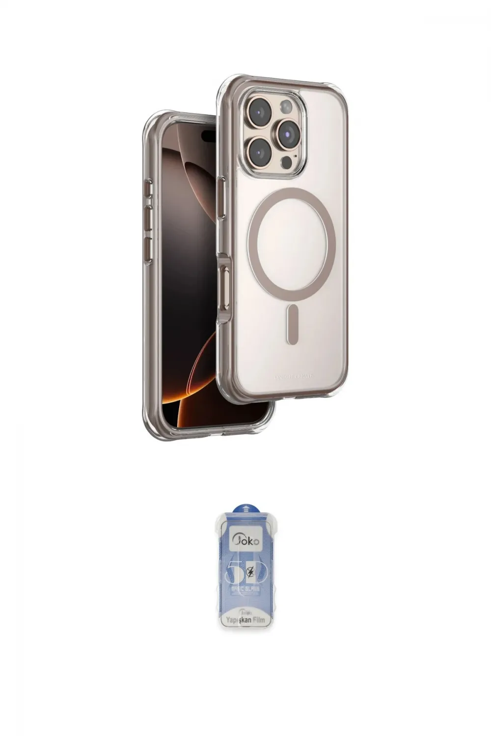 ieg™ iPhone 16 Pro Max Kılıf Zirve Klasik Prime - Siyah Joko Magic 5D Cam