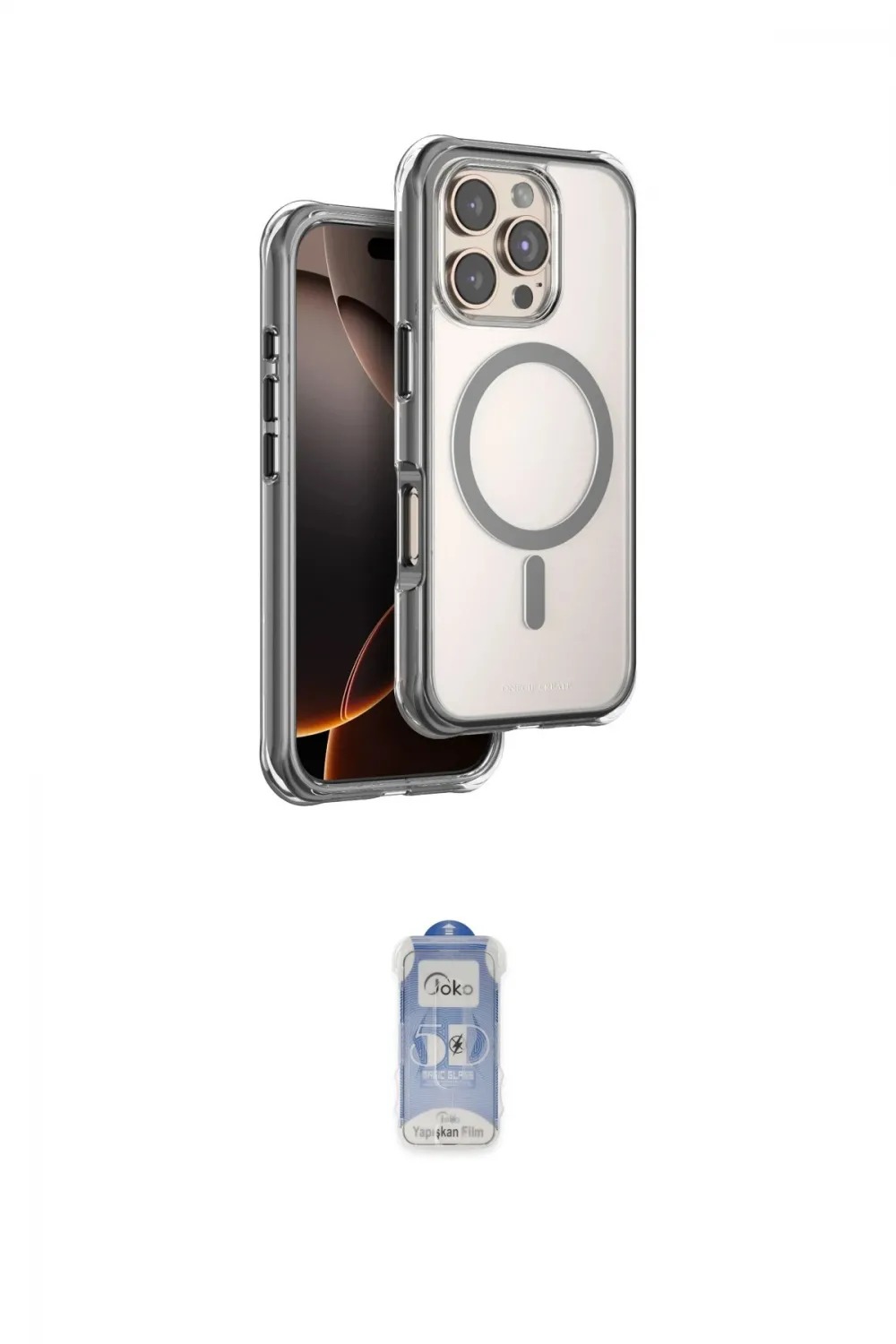 ieg™ iPhone 16 Pro Max Kılıf Zirve Klasik Prime - Siyah Joko Magic 5D Cam