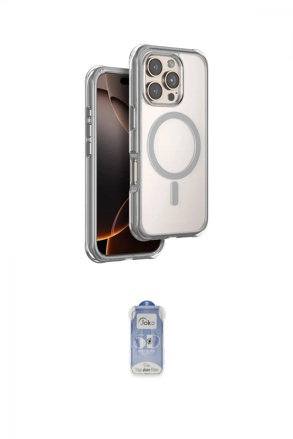 ieg™ iPhone 16 Pro Max Kılıf Zirve Klasik Prime - Siyah Joko Magic 5D Cam