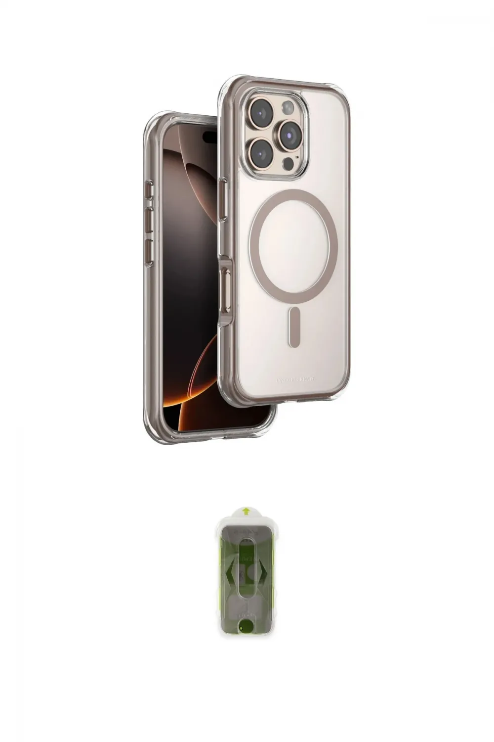 ieg™ iPhone 16 Pro Max Kılıf Zirve Klasik Prime - Siyah Joko Magic 5D Hayalet Cam