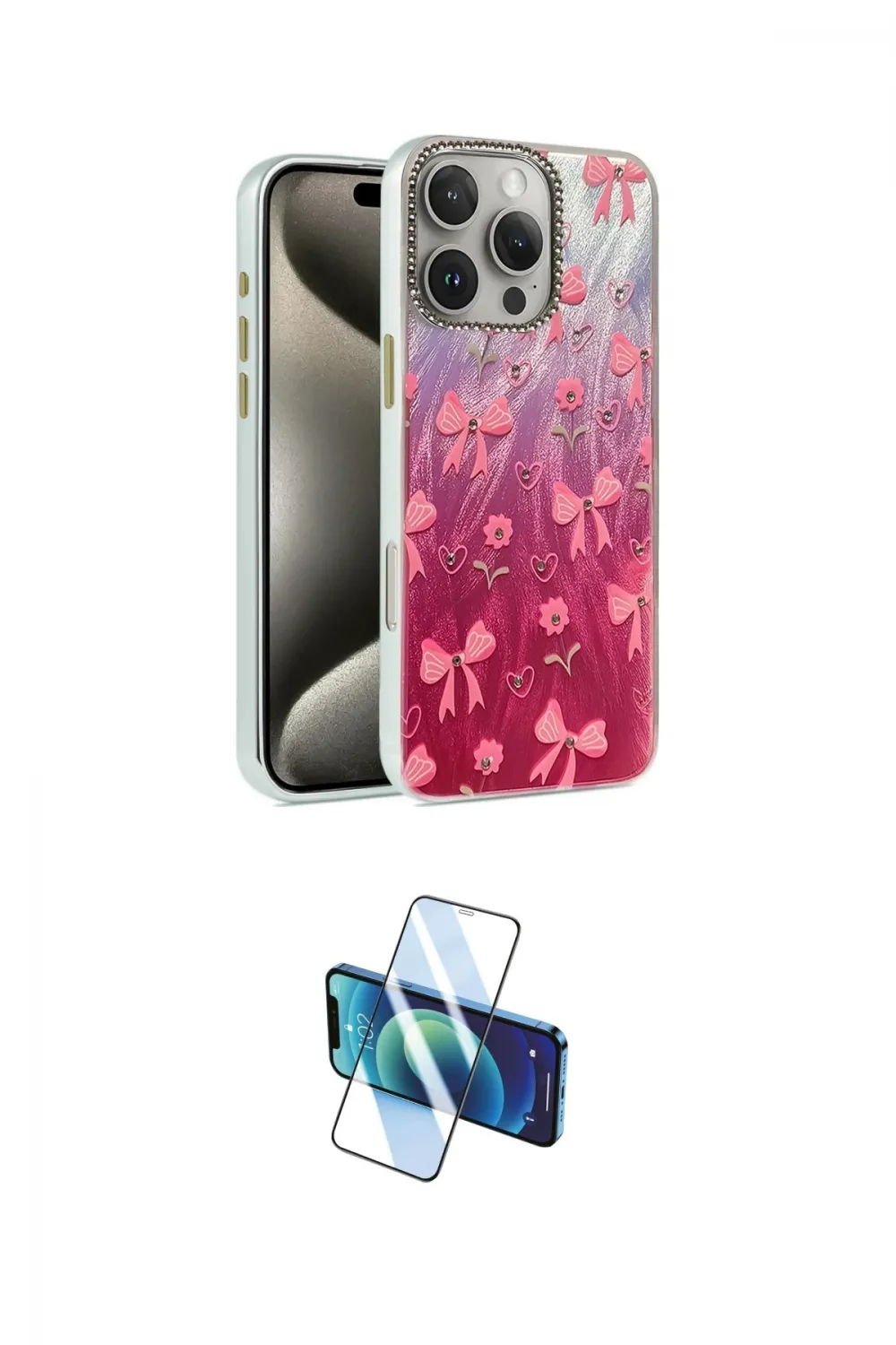 ieg™ iPhone 16 Pro Max Kılıf Zirve Modern Prime - Siyah 3D Antistatik Cam Ekran Koruyucu