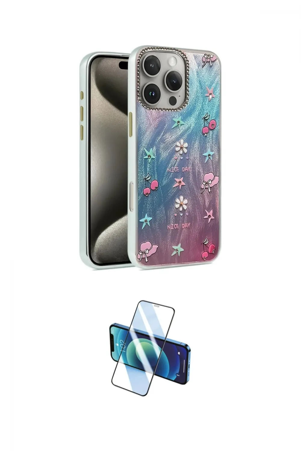ieg™ iPhone 16 Pro Max Kılıf Zirve Modern Prime - Siyah 3D Antistatik Cam Ekran Koruyucu