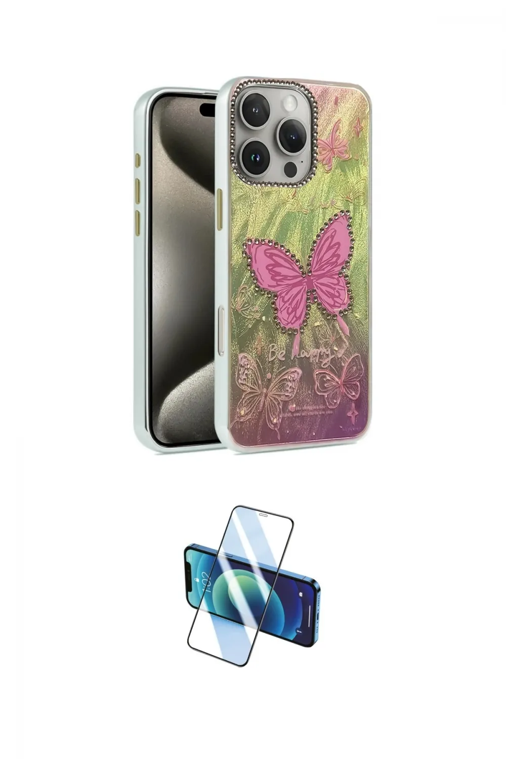 ieg™ iPhone 16 Pro Max Kılıf Zirve Modern Prime - Siyah 3D Antistatik Cam Ekran Koruyucu