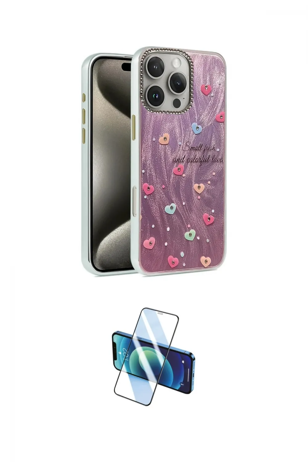 ieg™ iPhone 16 Pro Max Kılıf Zirve Modern Prime - Siyah 3D Antistatik Cam Ekran Koruyucu