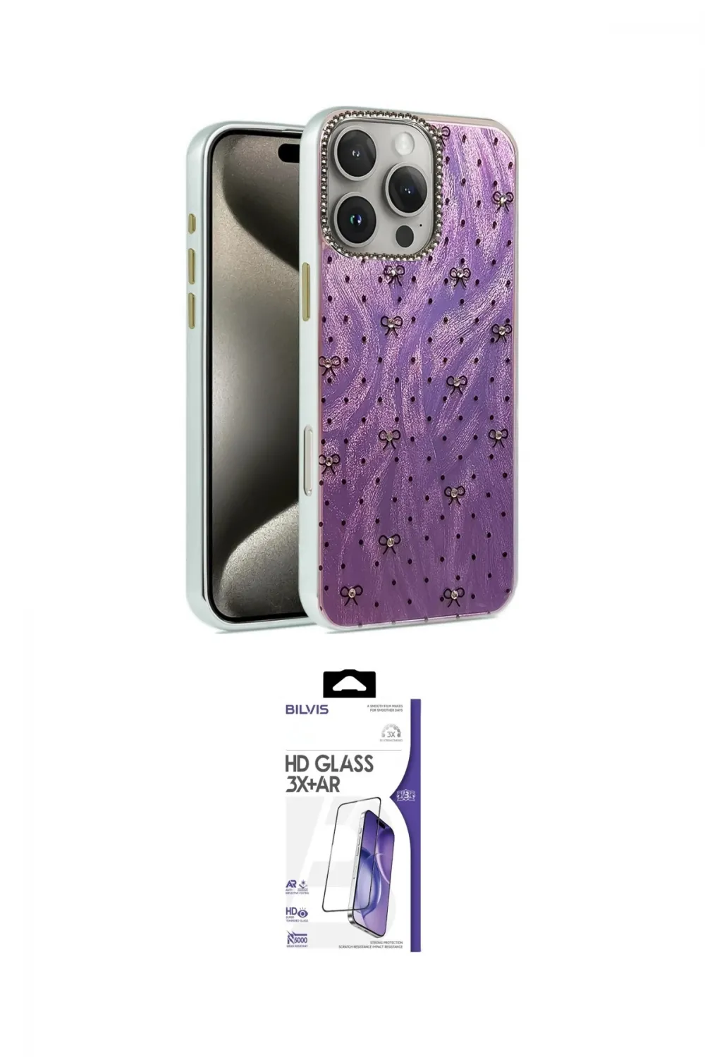 ieg™ iPhone 16 Pro Max Kılıf Zirve Modern Prime - Siyah Bilvis 3X AR HD Cam Ekran Koruyucu