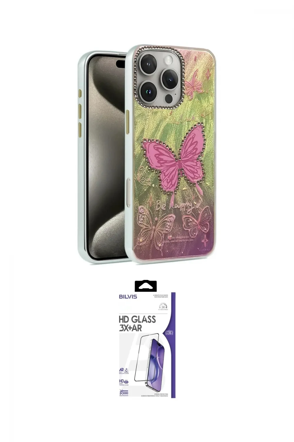 ieg™ iPhone 16 Pro Max Kılıf Zirve Modern Prime - Siyah Bilvis 3X AR HD Cam Ekran Koruyucu