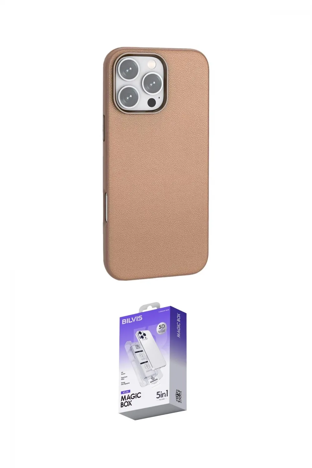 ieg™ iPhone 16 Pro Max Kılıf Zirve Modern Prime - Siyah Bilvis 5in1 3D Magic Cam Ekran Koruyucu