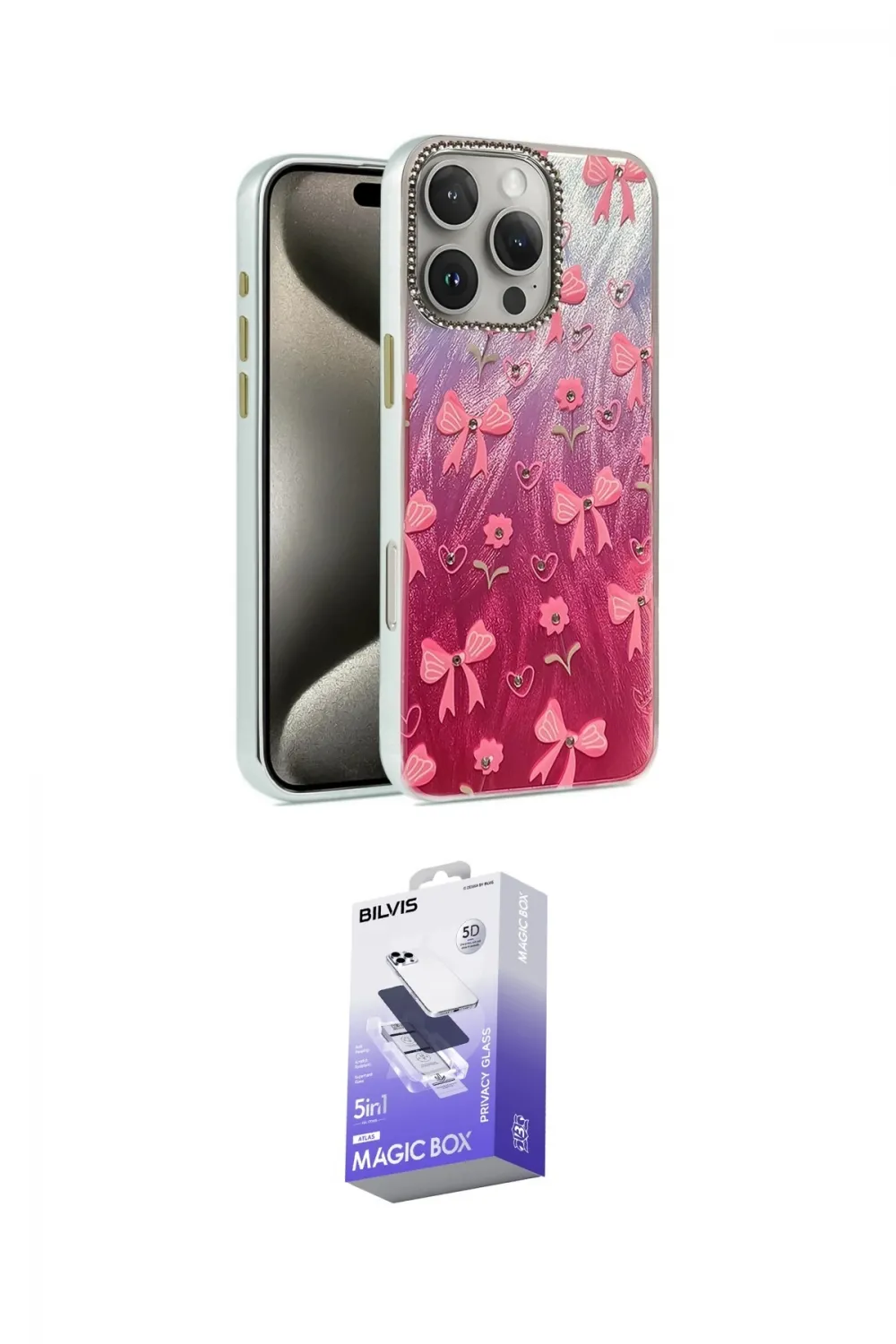 ieg™ iPhone 16 Pro Max Kılıf Zirve Modern Prime - Siyah Bilvis 5in1 5D Magic Hayalet Cam Ekran Koruyucu