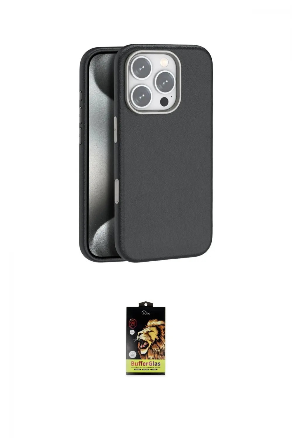 ieg™ iPhone 16 Pro Max Kılıf Zirve Modern Prime - Siyah Buffer Cam Ekran Koruyucu