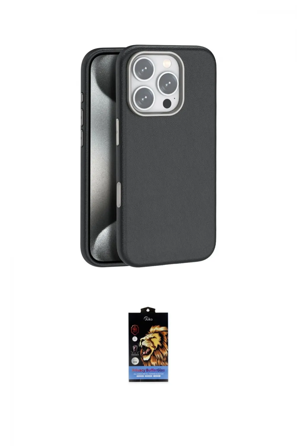 ieg™ iPhone 16 Pro Max Kılıf Zirve Modern Prime - Siyah Buffer Hayalet Cam Ekran Koruyucu