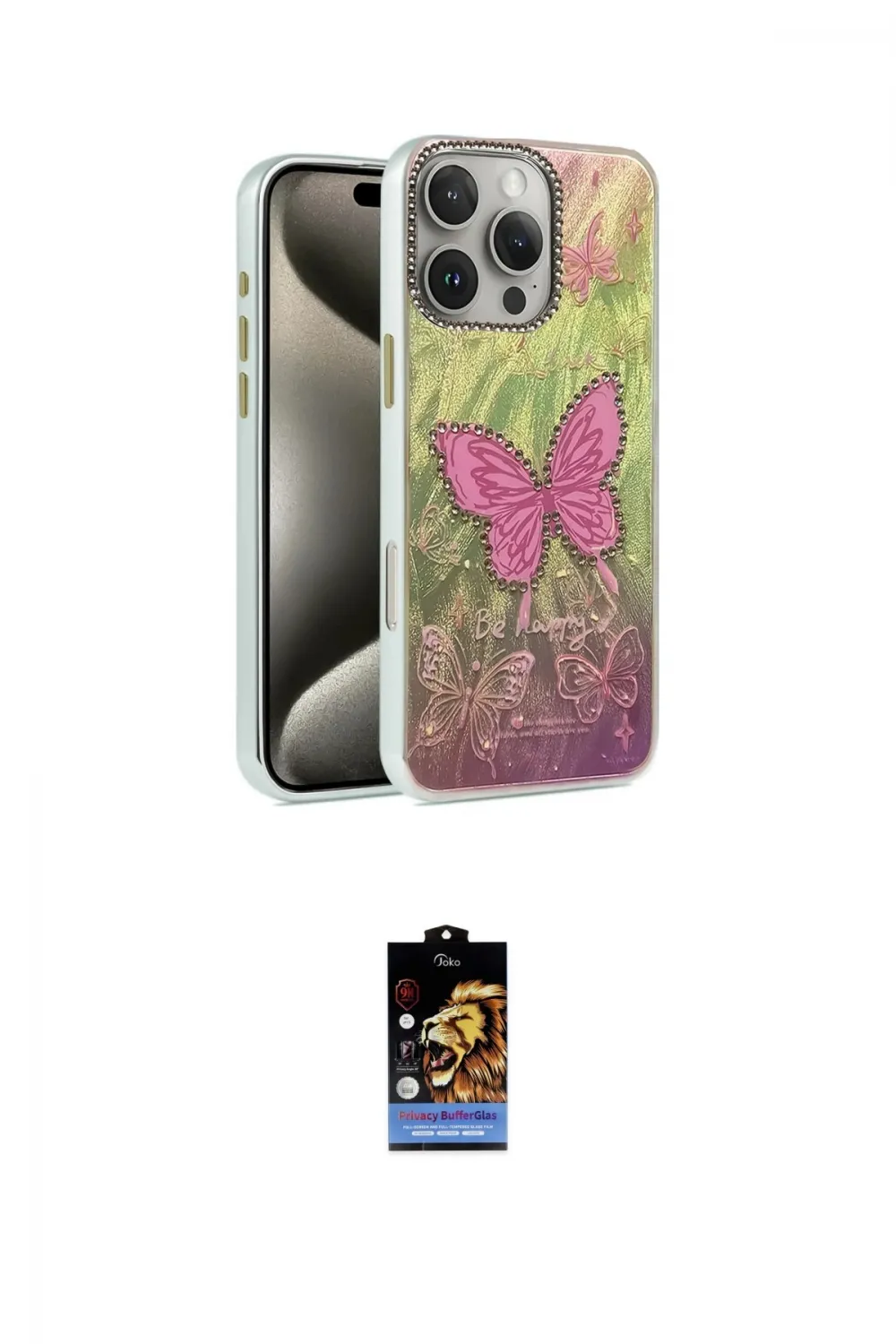 ieg™ iPhone 16 Pro Max Kılıf Zirve Modern Prime - Siyah Buffer Hayalet Cam Ekran Koruyucu