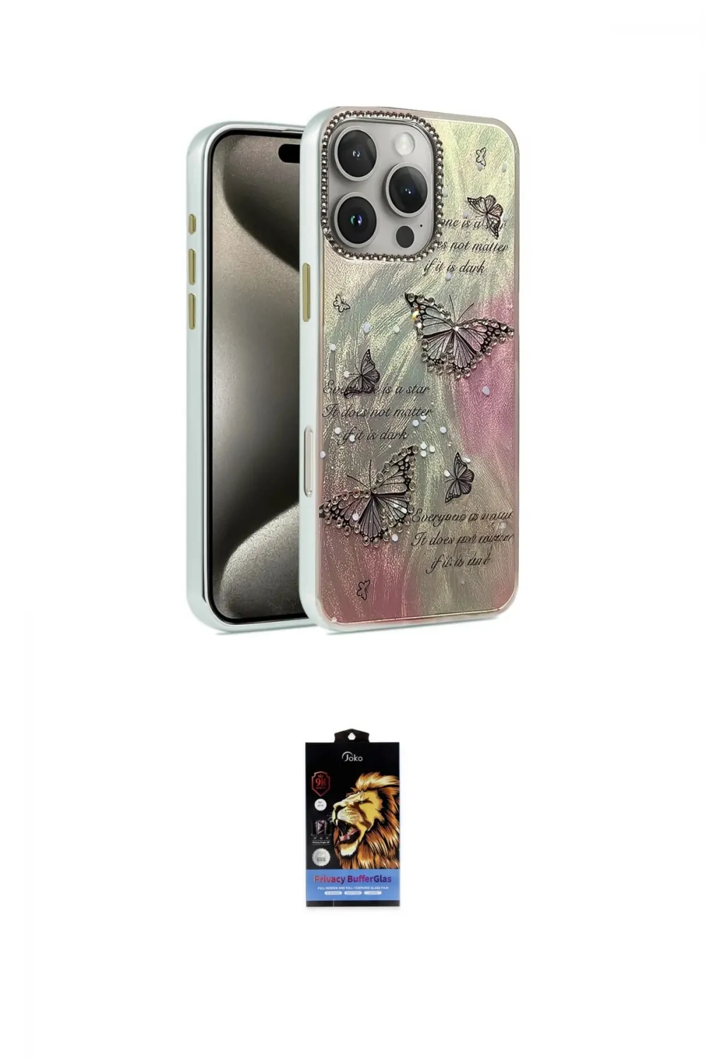 ieg™ iPhone 16 Pro Max Kılıf Zirve Modern Prime - Siyah Buffer Hayalet Cam Ekran Koruyucu