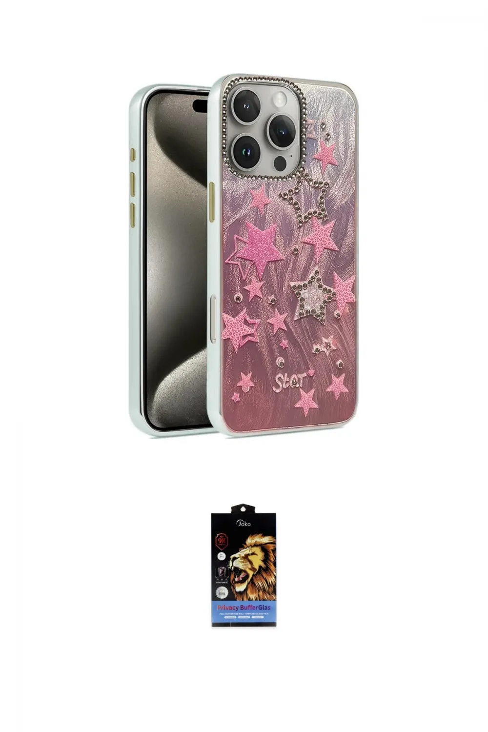 ieg™ iPhone 16 Pro Max Kılıf Zirve Modern Prime - Siyah Buffer Hayalet Cam Ekran Koruyucu