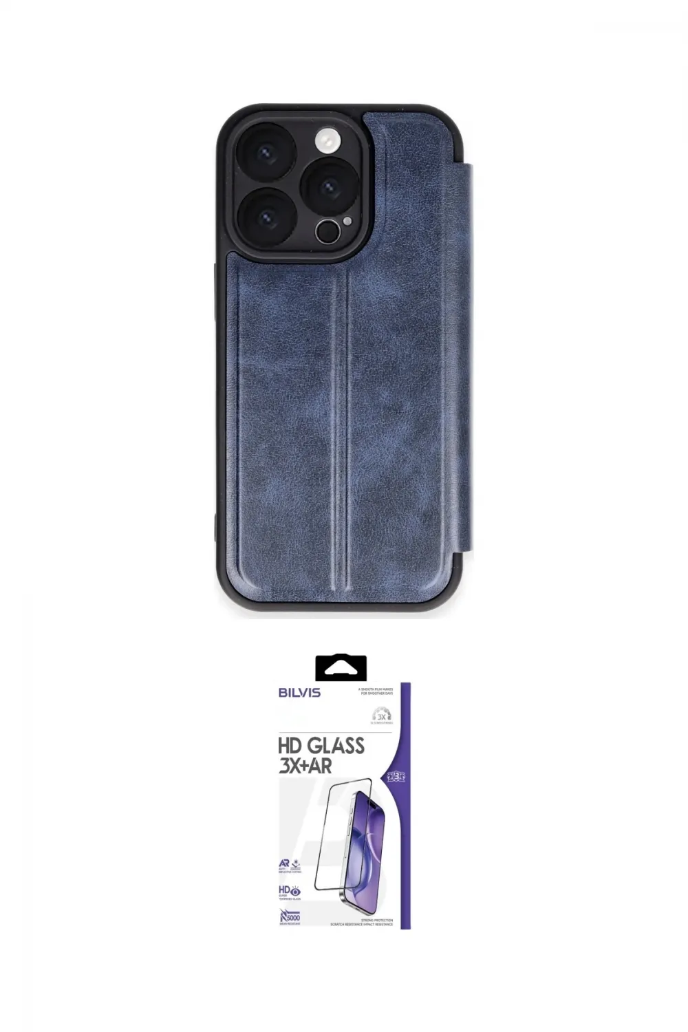 ieg™ iPhone 16 Pro Max Kılıf Zirve Yansıma Serisi - Siyah Bilvis 3X AR HD Cam Ekran Koruyucu