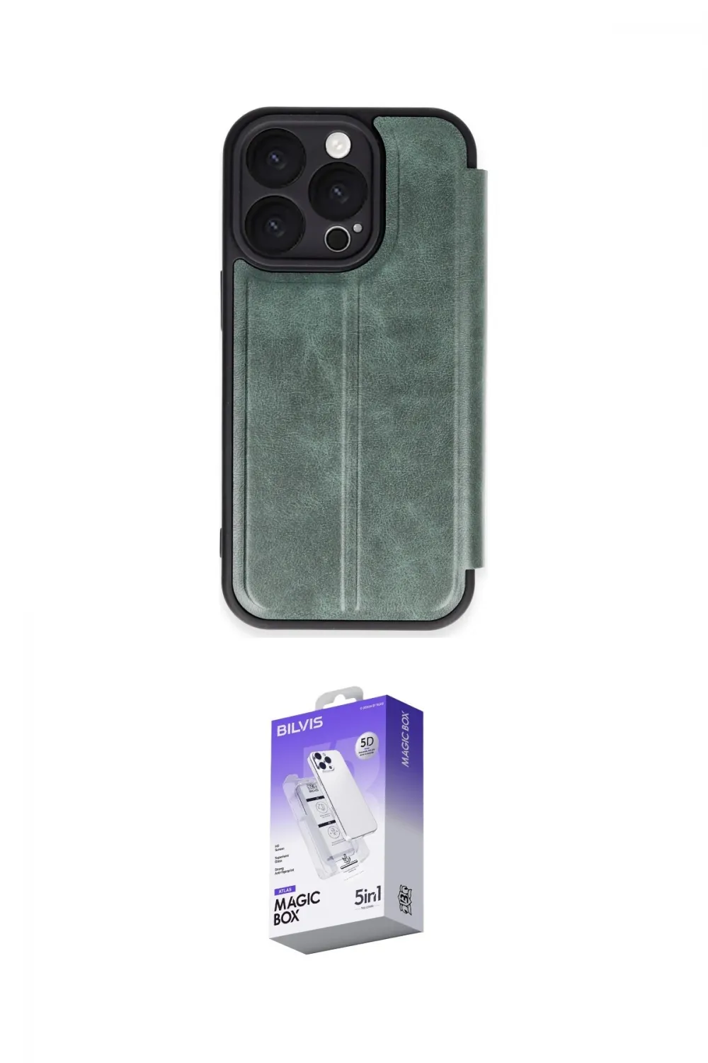 ieg™ iPhone 16 Pro Max Kılıf Zirve Yansıma Serisi - Siyah Bilvis 5in1 3D Magic Cam Ekran Koruyucu