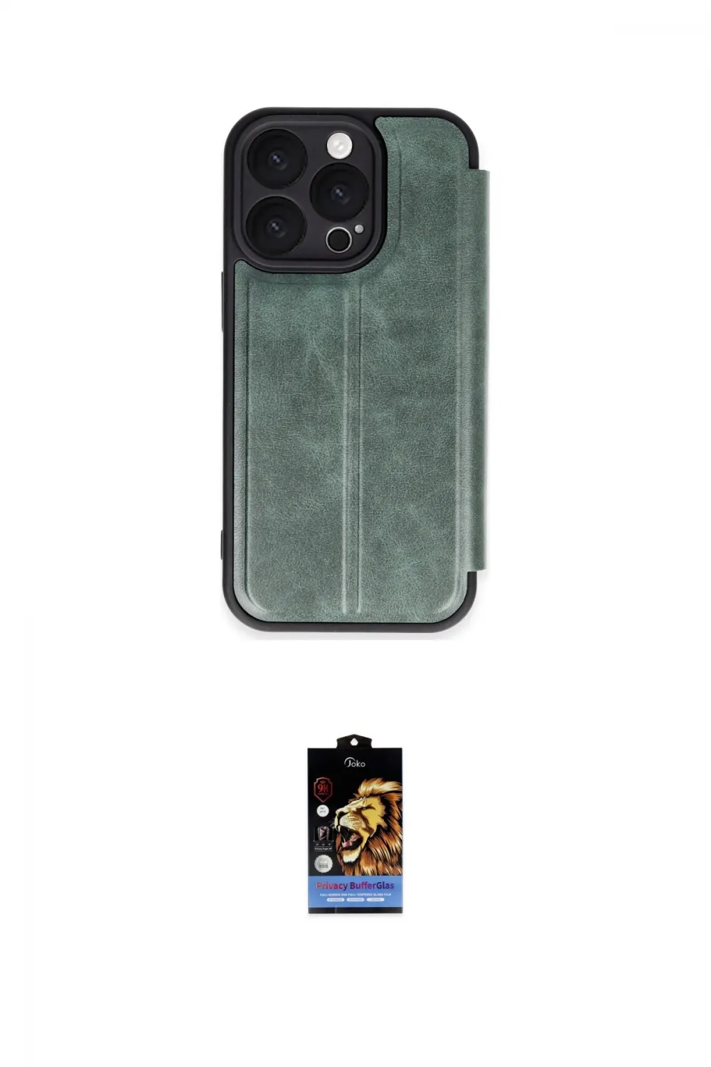 ieg™ iPhone 16 Pro Max Kılıf Zirve Yansıma Serisi - Siyah Buffer Hayalet Cam Ekran Koruyucu