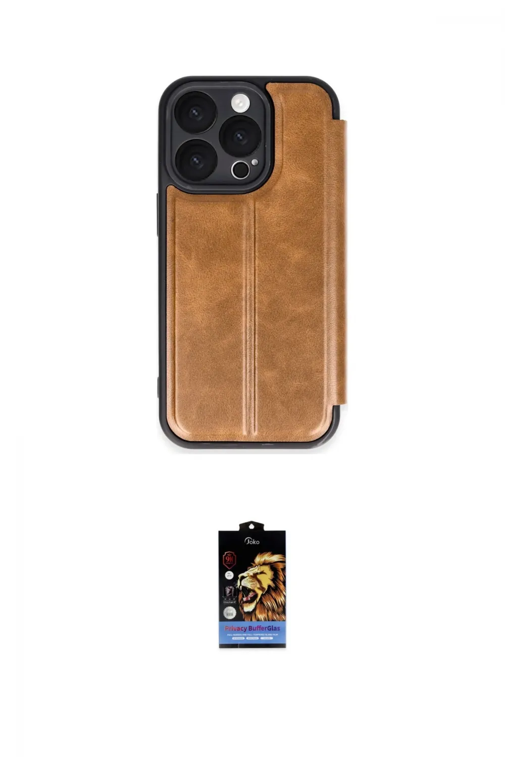 ieg™ iPhone 16 Pro Max Kılıf Zirve Yansıma Serisi - Siyah Buffer Hayalet Cam Ekran Koruyucu