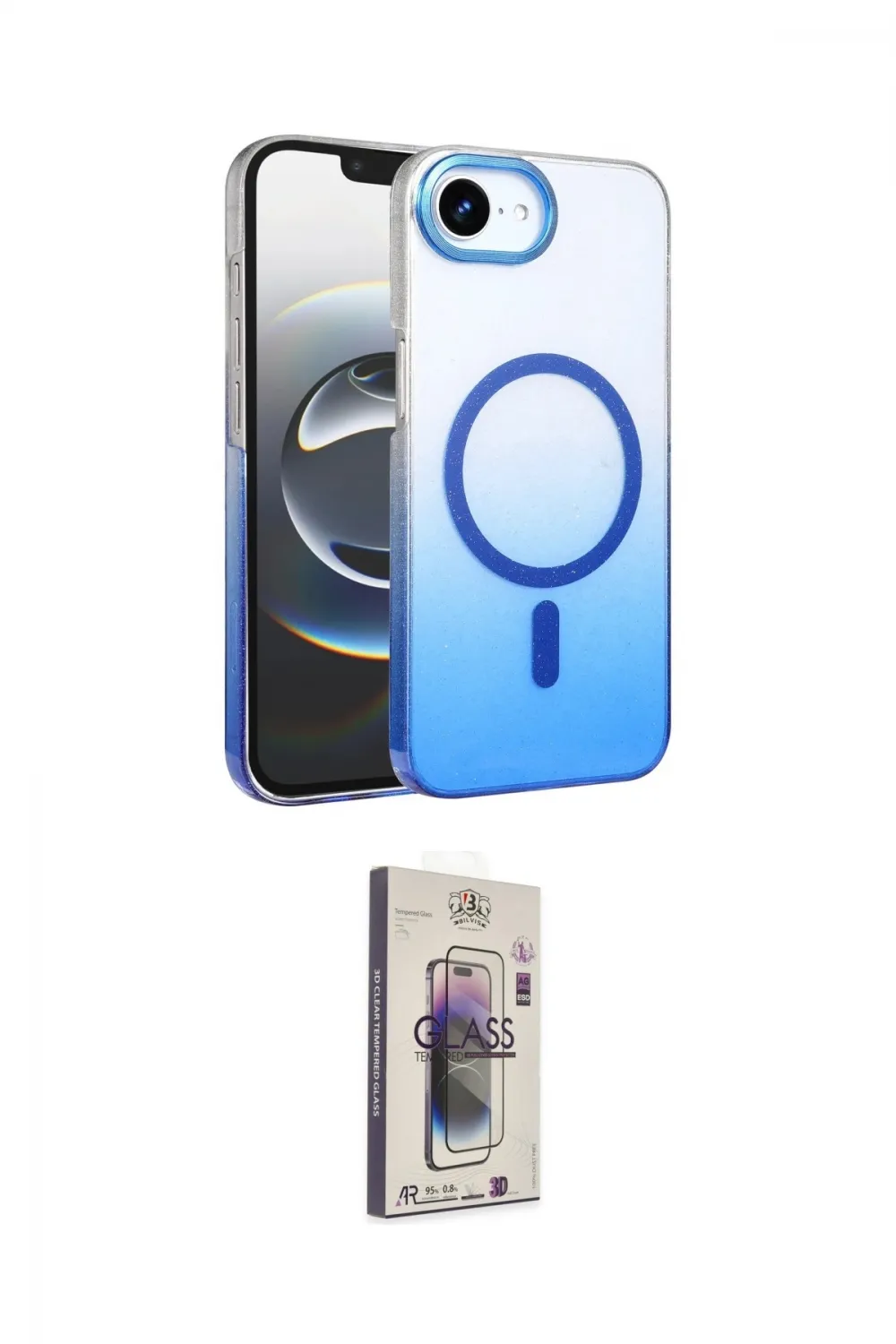 ieg™ iPhone 16E Kılıf Ahenk Doku Özel Seri - Siyah Bilvis 3D Cam Ekran Koruyucu