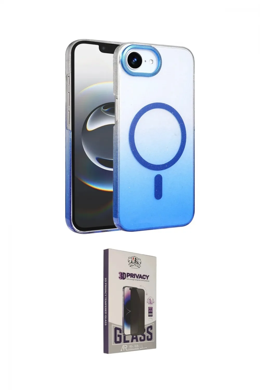 ieg™ iPhone 16E Kılıf Ahenk Doku Özel Seri - Siyah Bilvis Hayalet Cam Ekran Koruyucu
