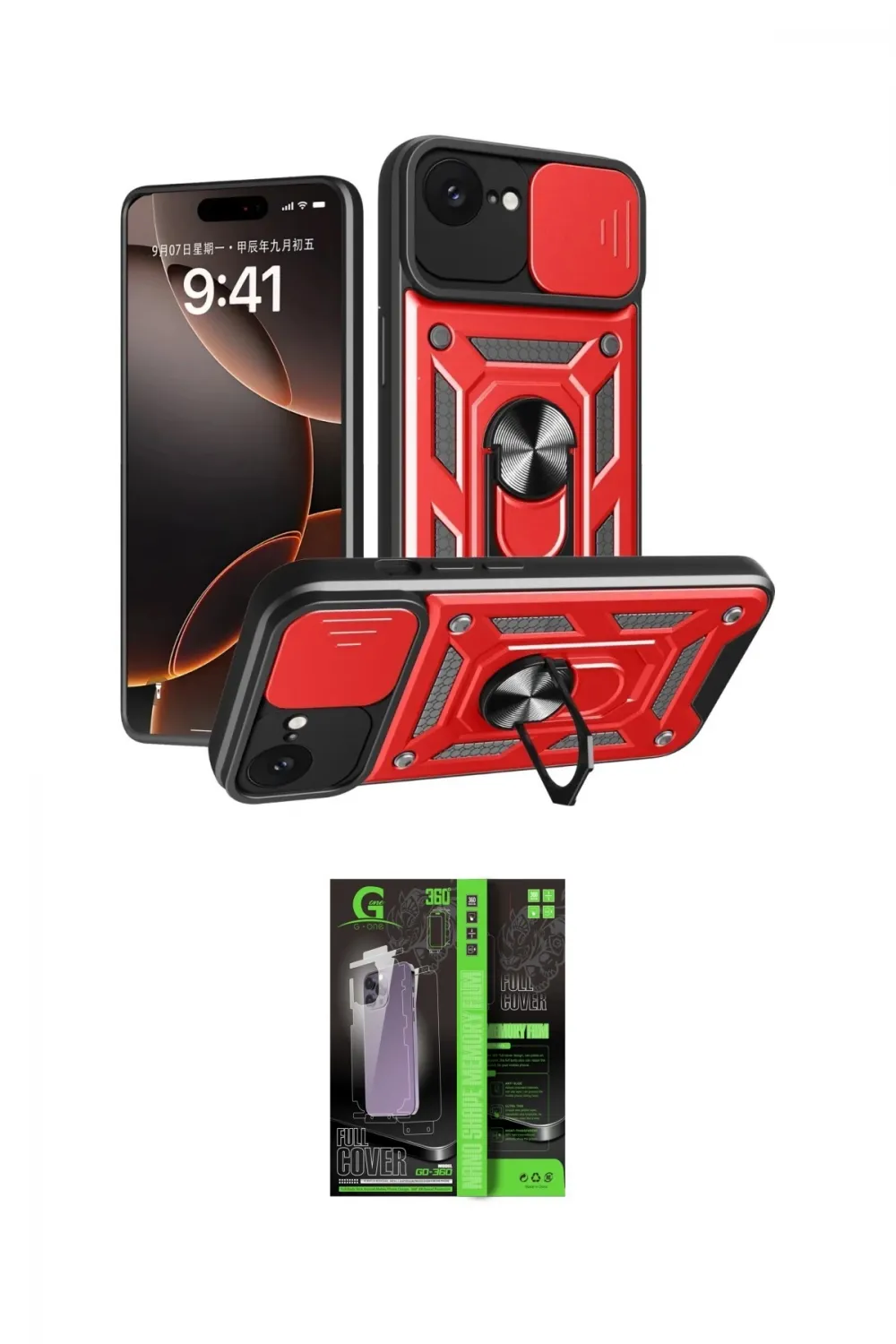 ieg™ iPhone 16E Kılıf Ahenk Klasik - Şeffaf 360 Full Body Arka Koruyucu