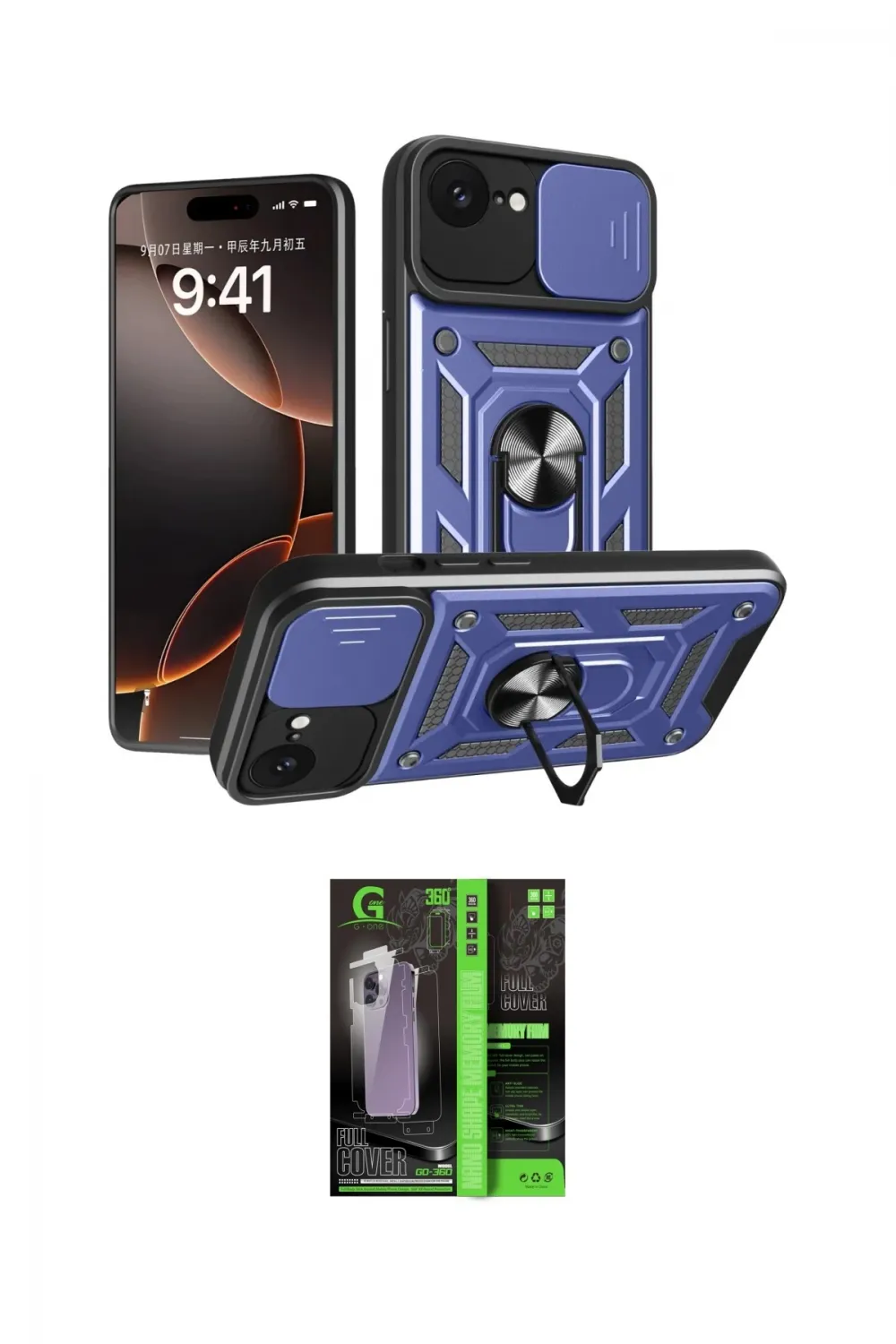 ieg™ iPhone 16E Kılıf Ahenk Klasik - Şeffaf 360 Full Body Arka Koruyucu