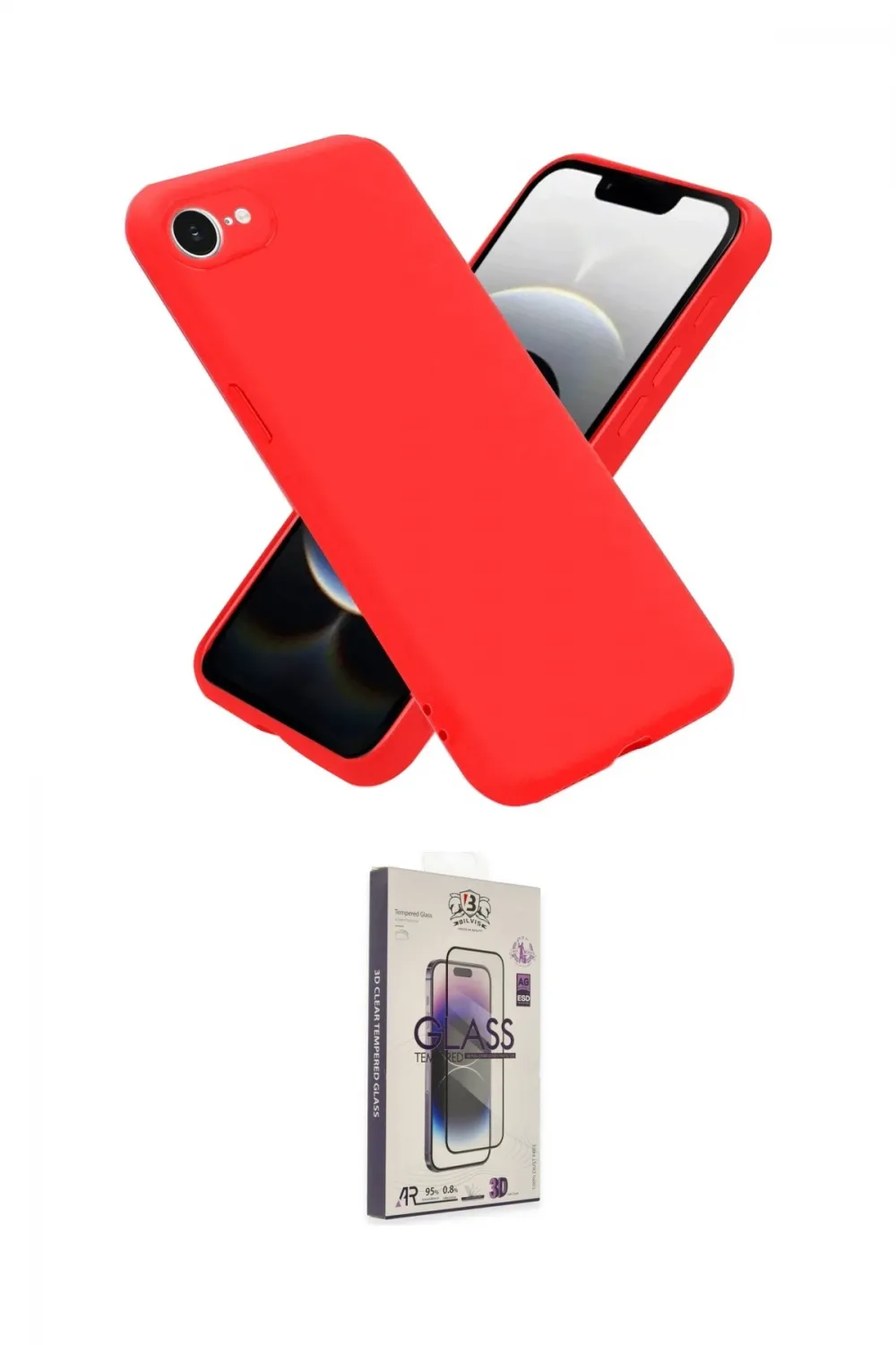 ieg™ iPhone 16E Kılıf Ahenk Serisi - Siyah Bilvis 3D Cam Ekran Koruyucu