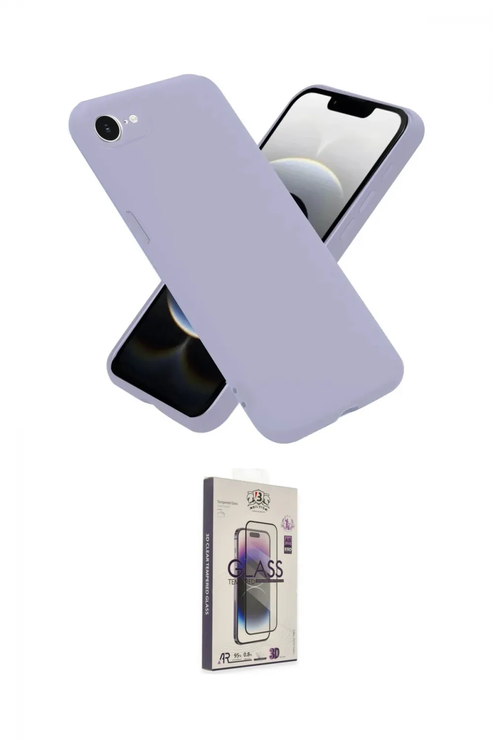 ieg™ iPhone 16E Kılıf Ahenk Serisi - Siyah Bilvis 3D Cam Ekran Koruyucu