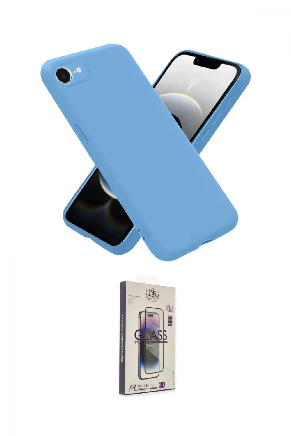ieg™ iPhone 16E Kılıf Ahenk Serisi - Siyah Bilvis 3D Cam Ekran Koruyucu
