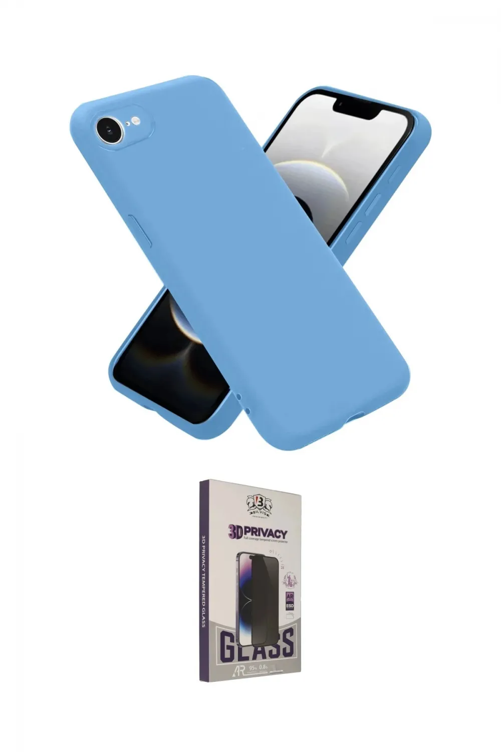 ieg™ iPhone 16E Kılıf Ahenk Serisi - Siyah Bilvis Hayalet Cam Ekran Koruyucu