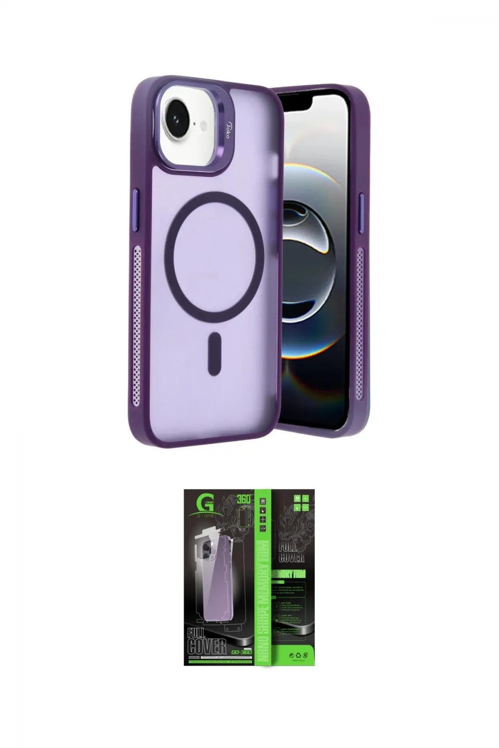 ieg™ iPhone 16E Kılıf Akış Form - Şeffaf 360 Full Body Arka Koruyucu
